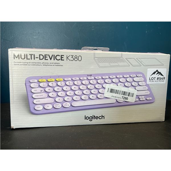 Lot of 1 Logitech Multi-Device K380 Keyboard - Purple