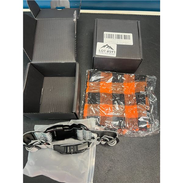 Lot of 2 Dog/Pet Collars w/ Air Tag Tracking Device Holder