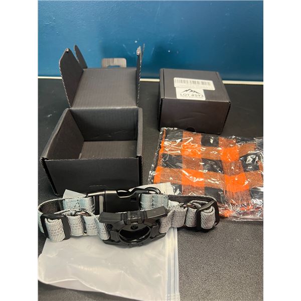 Lot of 2 Dog/Pet Collars w/ Air Tag Tracking Device Holder