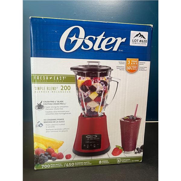 Lot of 1 Oster Simple Blend 700 Watts - Kitchen Blender - Red