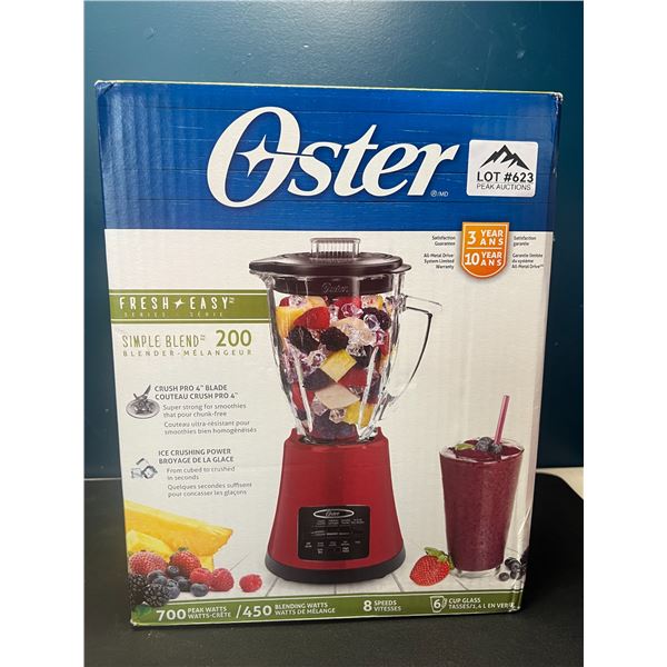 Lot of 1 Oster Simple Blend 700 Watts - Kitchen Blender - Red