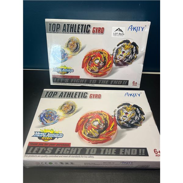 Lot of 2 Bey-Blade Style Toy Sets