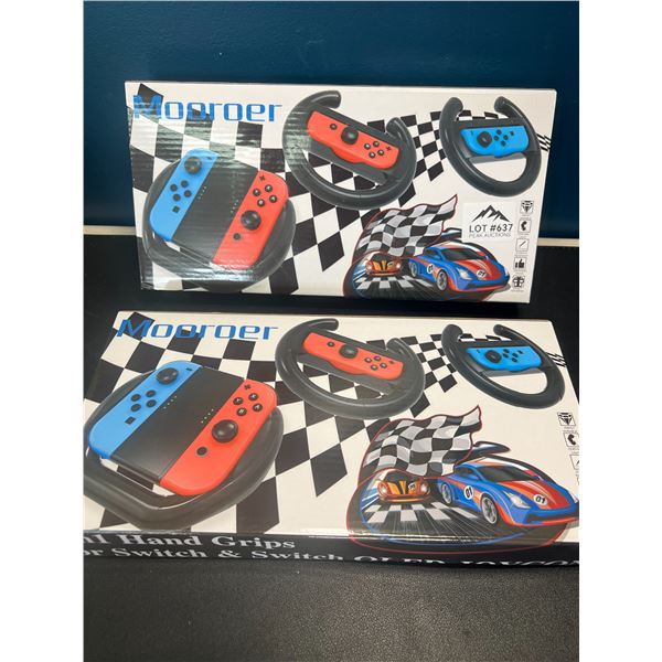 Lot of 2 Nintendo Switch Accessory Kits - Grips & Steering Wheels