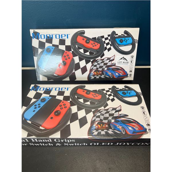 Lot of 2 Nintendo Switch Accessory Kits - Grips & Steering Wheels