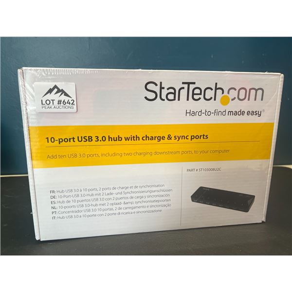 Lot of 1 StarTech 10-Port USB 3.0 Hub w/ Charge & Sync Ports