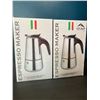 Image 1 : Lot of 2 Espresso Makers - 6-cup Stainless Steel Espresso Makers