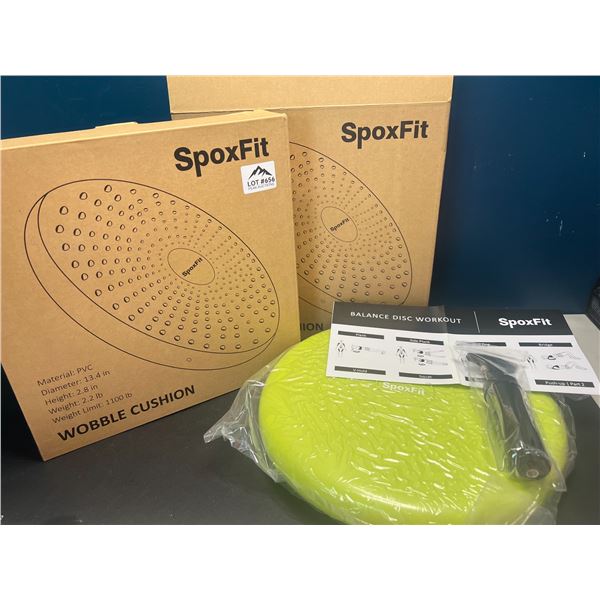 Lot of 2 SpoxFit Wobble Cushions - Wiggle Cushions w/ Massage Points for Pain Relief