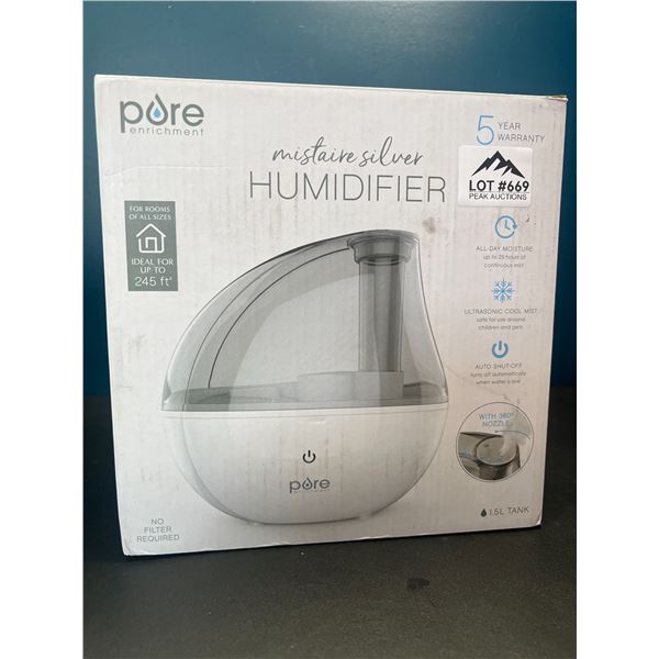 Lot of 1 Pure - Mistaire Silver Humidifer