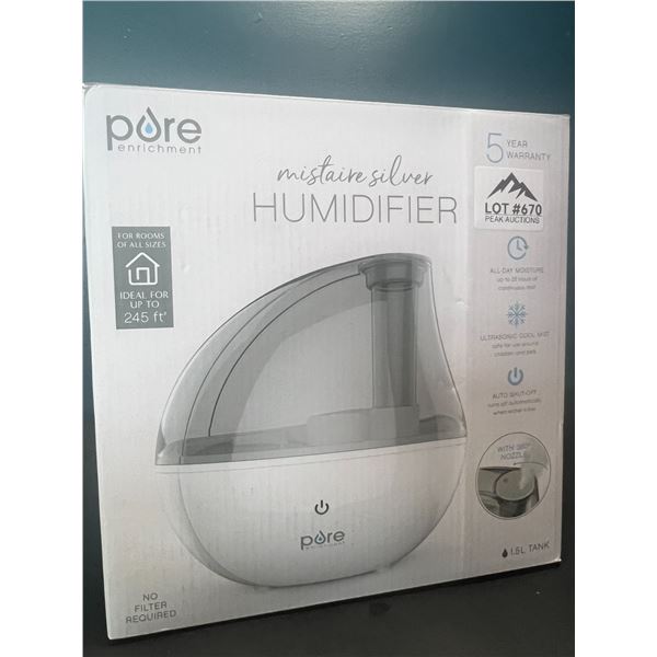 Lot of 1 Pure - Mistaire Silver Humidifer