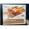 Image 1 : Lot of 1 Bamboo Cheese/Charcuterie Servng Board w/ Cutlery Set & 2 Slide-Out Drawers