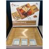 Image 2 : Lot of 1 Bamboo Cheese/Charcuterie Servng Board w/ Cutlery Set & 2 Slide-Out Drawers