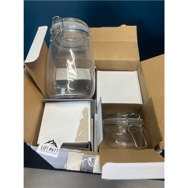 Lot of Assorted Glass Storage Jars - 6 PCS