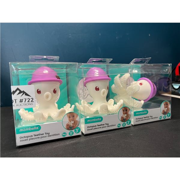 Lot of 3 Mombella Octopus Teether Toys