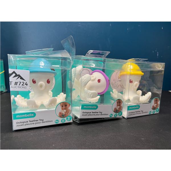 Lot of 3 Mombella Octopus Teether Toys