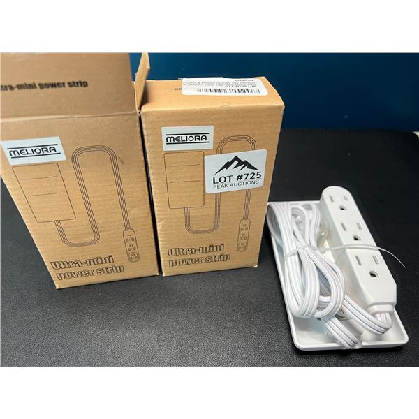 Lot of 2 Ultra-Mini Power Strips/Outlet Extension Cords