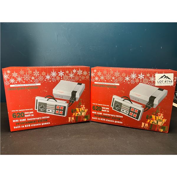Lot of 2 Mini Game Anniversary Edition Entertainment Systems - 620 Retro/Classic Games Built-In