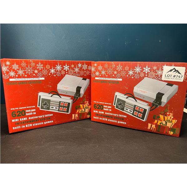 Lot of 2 Mini Game Anniversary Edition Entertainment Systems - 620 Retro/Classic Games Built-In
