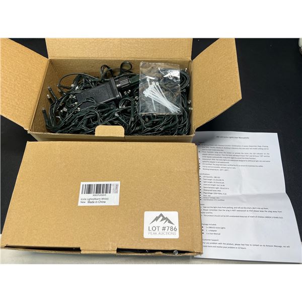 Lot of 2 Boxes of Icicle Lights - Warm White - 33FT Lighted Length/49FT Total Length