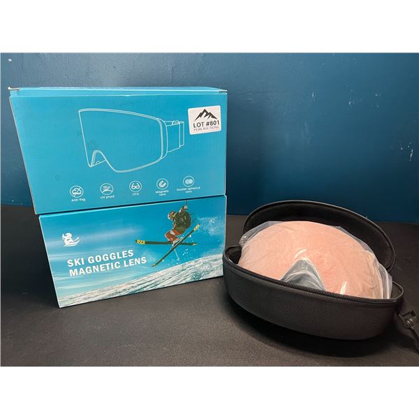 Lot of 2 Pairs of Ski Goggles w/ Magnetic Lens