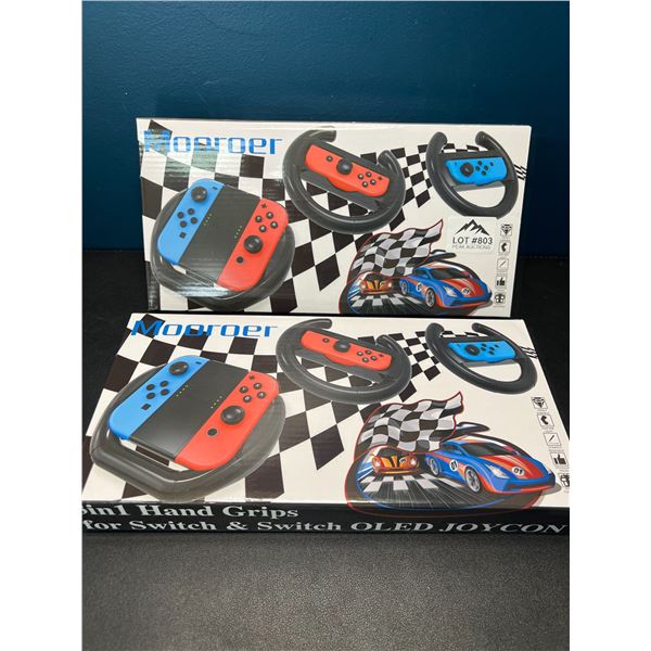 Lot of 2 Nintendo Switch Accessory Kits - Grips & Steering Wheels