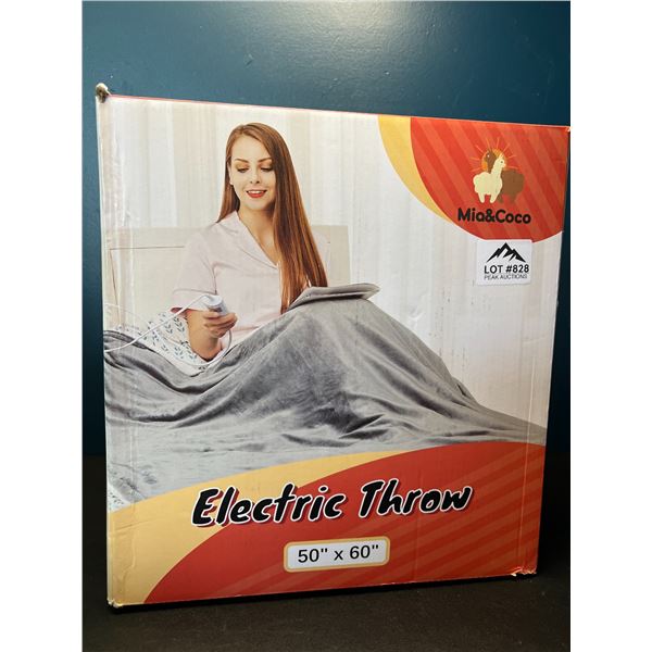 Lot of 1 Electric Heated Throw Blanket - 50x60inch - Grey
