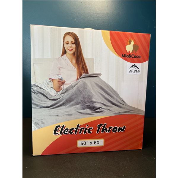 Lot of 1 Electric Heated Throw Blanket - 50x60inch - Grey