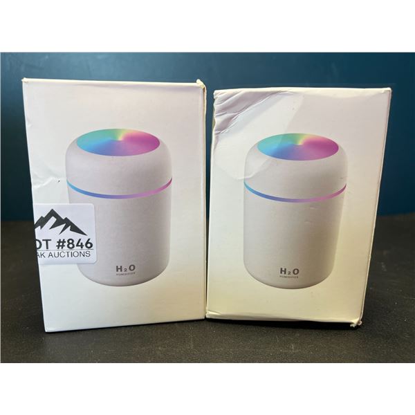 Lot of 2 USB Colorful Mini Desktop Humidifiers