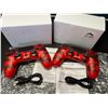 Image 1 : Lot of 2 Wireless Double-Shock Controllers For Playstation 4 (PS4) - Camo Design (Red)