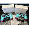 Image 1 : Lot of 2 Wireless Double-Shock Controllers For Playstation 4 (PS4) - Blue