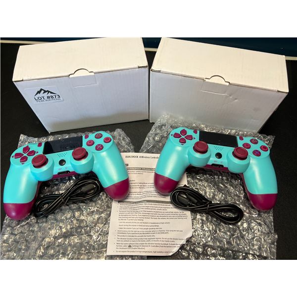 Lot of 2 Wireless Double-Shock Controllers For Playstation 4 (PS4) - Blue