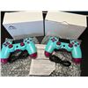 Image 1 : Lot of 2 Wireless Double-Shock Controllers For Playstation 4 (PS4) - Blue