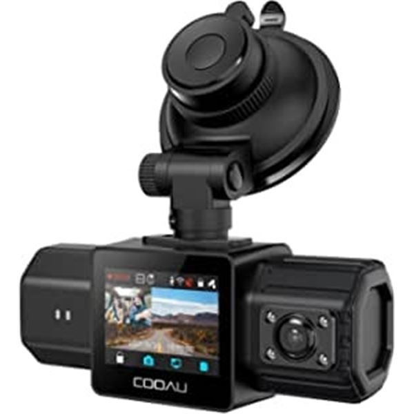 Lot of 1 Cooau D20 Dual Dash Camera w/ Built-In GPS, Night Vision, Loop Recording, etc.