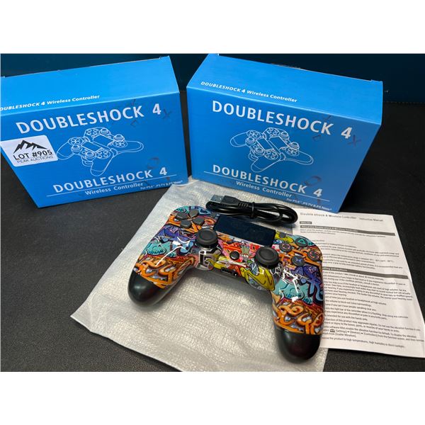 Lot of 2 Doublehock 4 Wireless Controllers for Playstation 4