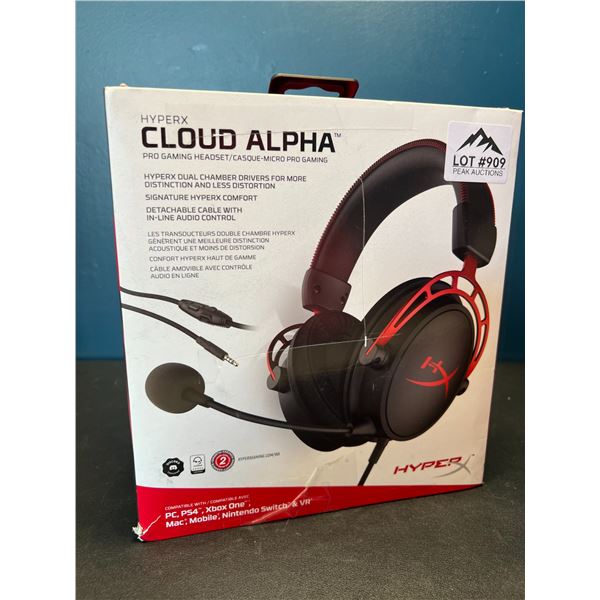 Lot of 1 HyperX Cloud Alpha Pro Gaming Headset - for PC, Playstation, Xbox, Mobile, Switch, & VR