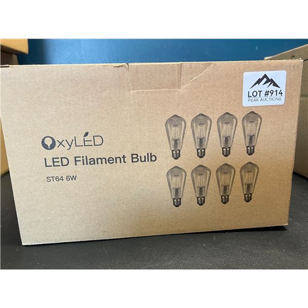 Lot of 1 Box of LED Filament Bulbs - 6pack