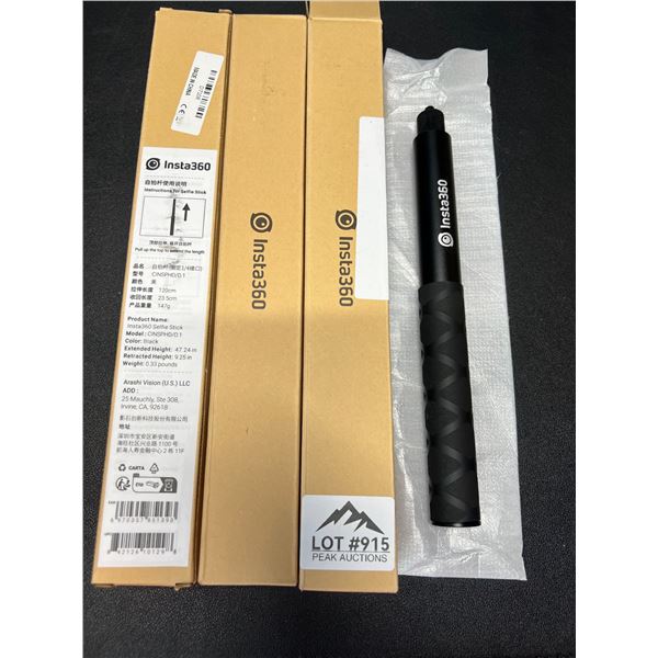Lot of 3 Insta360 Selfie Sticks
