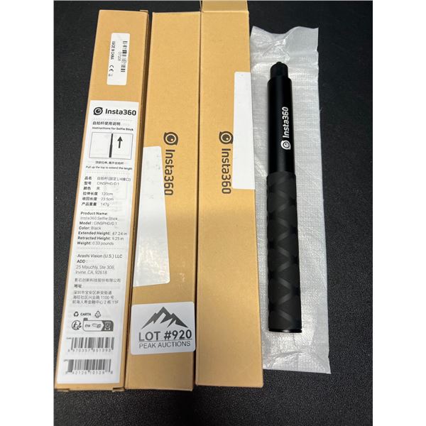 Lot of 3 Insta360 Selfie Sticks