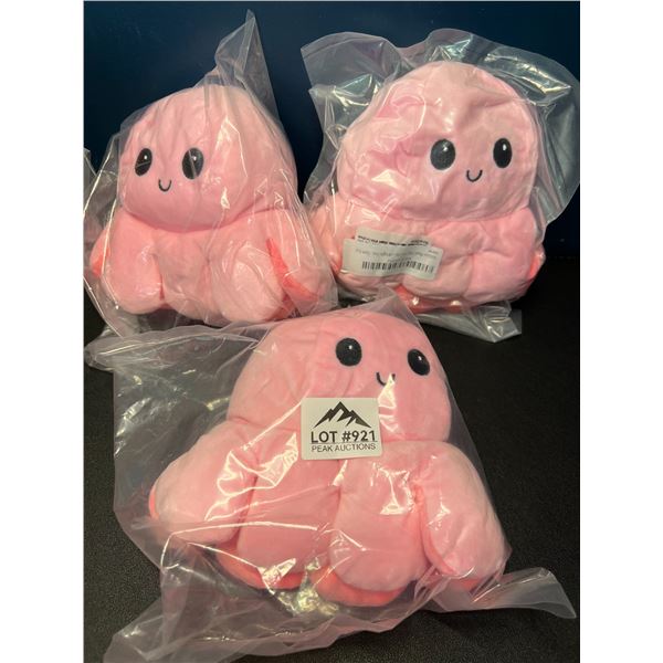Lot of 3 Octopus Reversible Stuffies