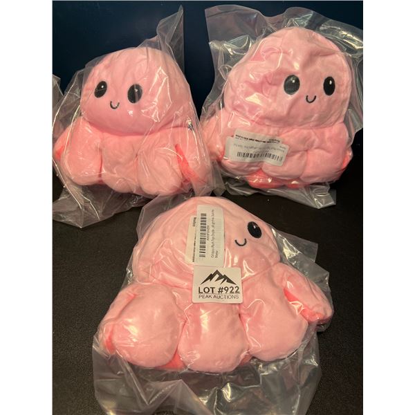 Lot of 3 Octopus Reversible Stuffies