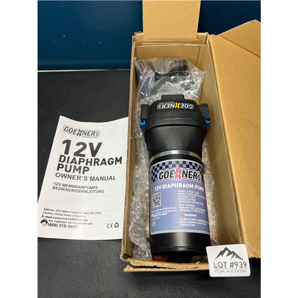 Lot of 1 Goehners 12V RV Water Pump - 5.2 GPM, 40 PSI