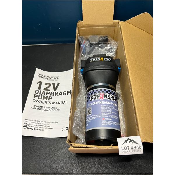 Lot of 1 Goehners 12V RV Water Pump - 5.2 GPM, 40 PSI