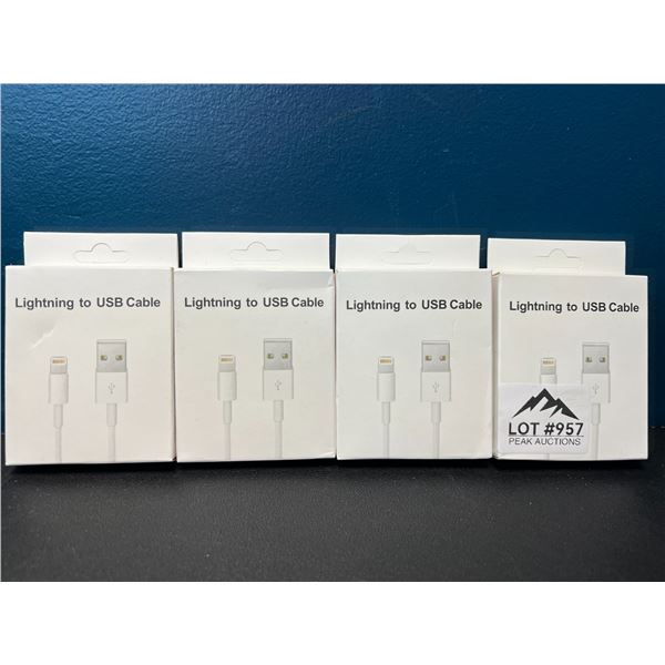 Lot of 4 Lightning to USB Charging Cables