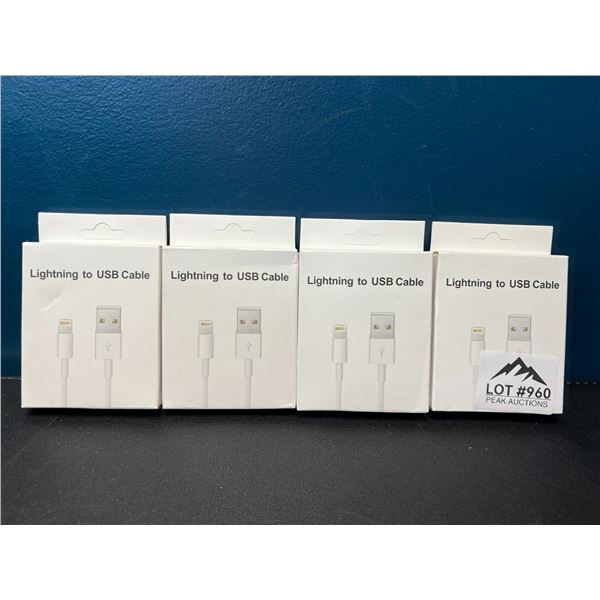 Lot of 4 Lightning to USB Charging Cables