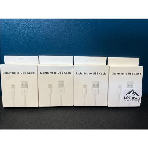 Lot of 4 Lightning to USB Charging Cables
