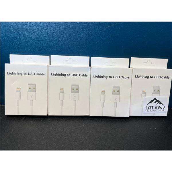 Lot of 4 Lightning to USB Charging Cables