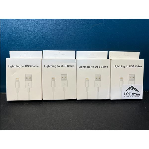 Lot of 4 Lightning to USB Charging Cables