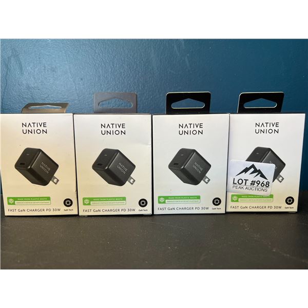 Lot of 4 Native Union USB-C Fast Chargers - PD 30W