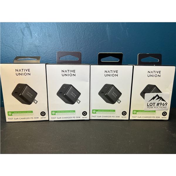 Lot of 4 Native Union USB-C Fast Chargers - PD 30W