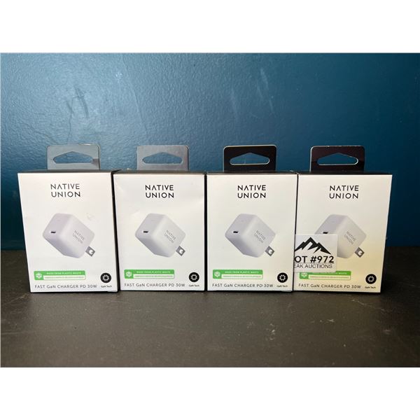 Lot of 4 Native Union USB-C Fast Chargers - PD 30W