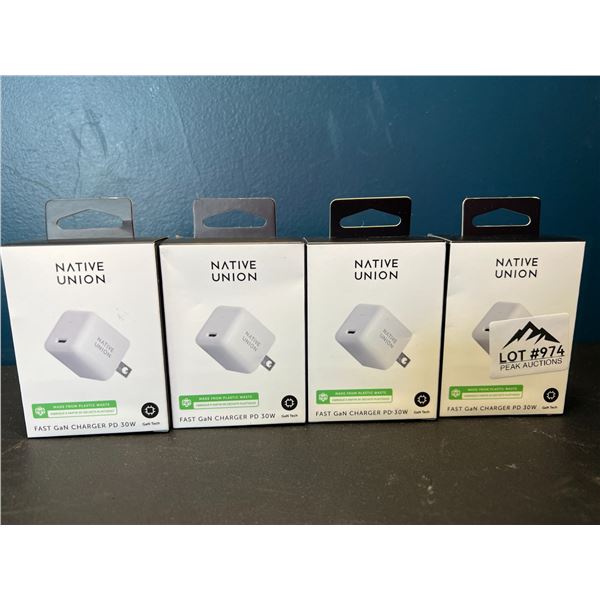 Lot of 4 Native Union USB-C Fast Chargers - PD 30W